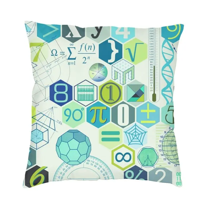 

Math Symbol Throw Pillow Case Home Decor Science Mathematics Teacher Gift Cushion Cover for Living Room Sofa Car Pillowcase