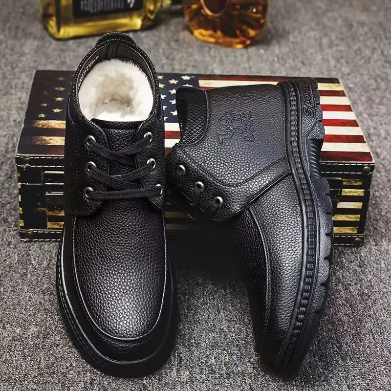 Wool leather boots for men's 2023 winter new casual fashion versatile plush and thick high-top warm leather shoes
Wool leather boots for men's 2023 winter new casual fashion versatile plush and thick high-top warm leather shoes