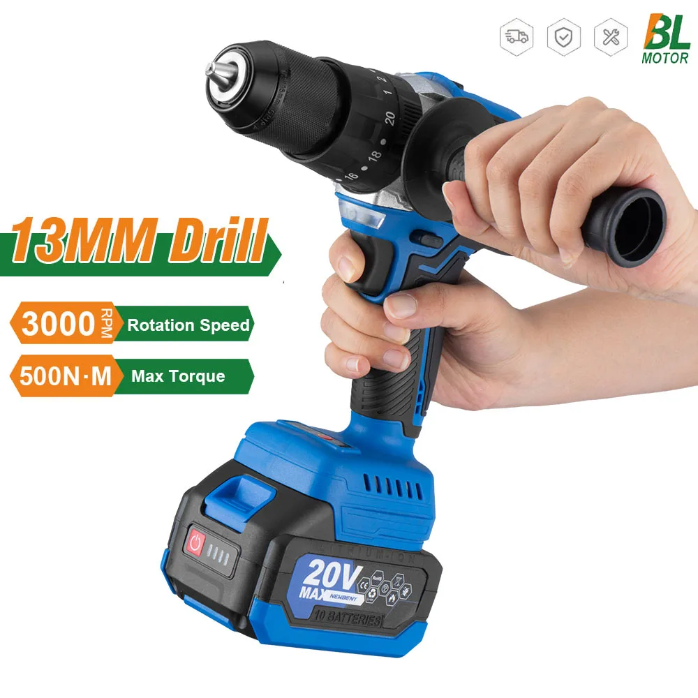 20+3 Torque Multifunction Brushless Drill 13mm 2 Gears Cordless Handheld Rechargeable Electric Screwdriver For Makita 18VBattery
20+3 Torque Multifunction Brushless Drill 13mm 2 Gears Cordless Handheld Rechargeable Electric Screwdriver For Makita 18VBattery