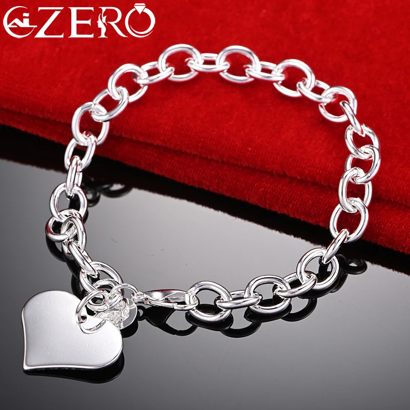ALIZERO 925 Sterling Silver Heart Pendant Bracelet For Woman Fashion Party Bride Wedding Accessories Charming Jewelry Gift
ALIZERO 925 Sterling Silver Heart Pendant Bracelet For Woman Fashion Party Bride Wedding Accessories Charming Jewelry Gift