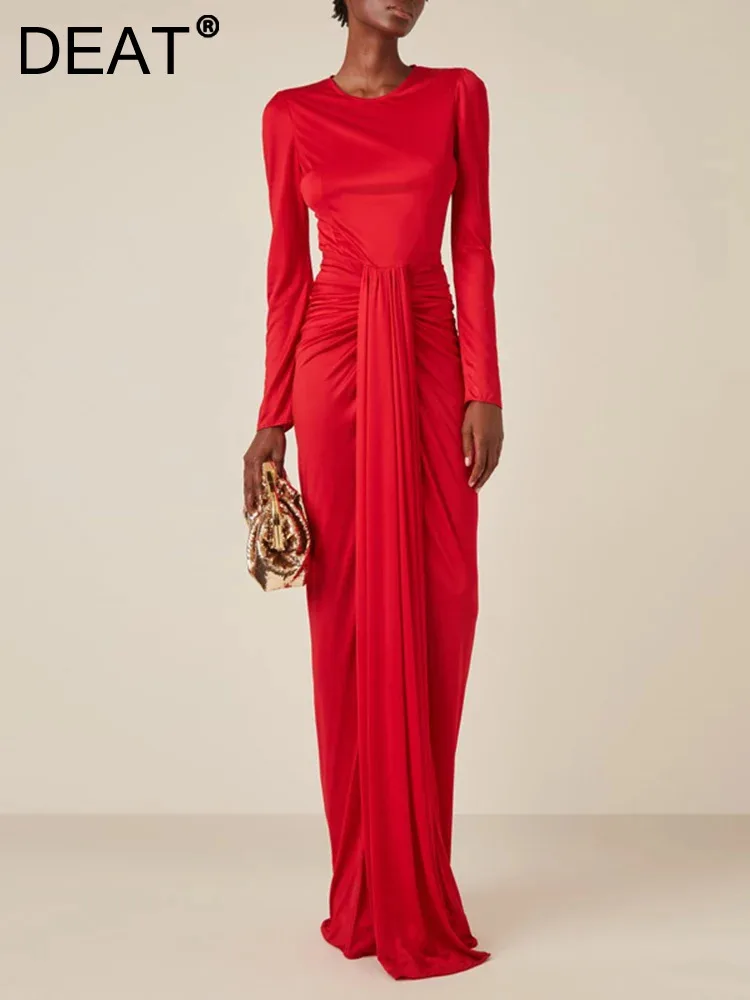 DEAT Elegant Dress O-neck Patch Designs Long Sleeve Floor Length Women Customized Evening Dress 2023 Winter New Fashion 13DB856
DEAT Elegant Dress O-neck Patch Designs Long Sleeve Floor Length Women Customized Evening Dress 2023 Winter New Fashion 13DB856