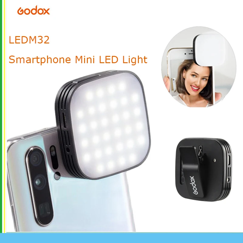 GODOX LEDM32 Smartphone Mini LED Light Portable Video Photography Lighting Selfie Live and Vlog Enhancing Fill Light For Phones
GODOX LEDM32 Smartphone Mini LED Light Portable Video Photography Lighting Selfie Live and Vlog Enhancing Fill Light For Phones