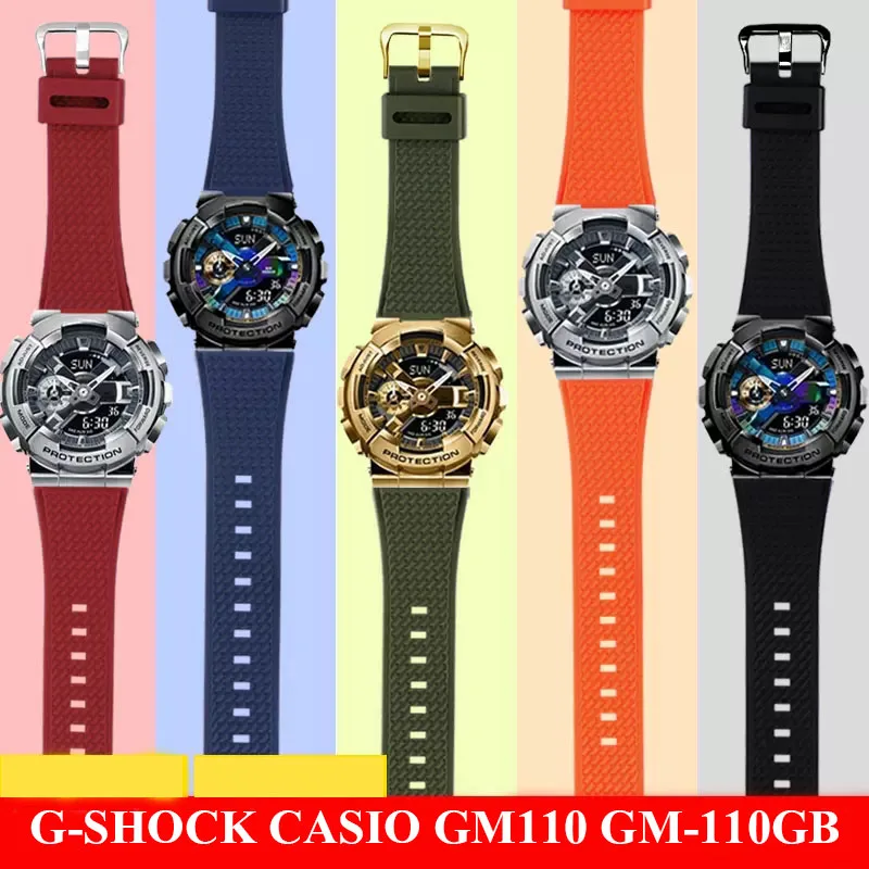 

Silicone Watchband 16mm For Casio GM110 GM-110 Watch Strap G-SHOCK GM-110GB Waterproof Soft Resin Rubber Bracelet Men Wristbands