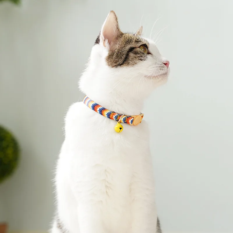 

Pet Accessories Dog Cat Collar Bell Colorful Cats Pattern Adjustable Collars For Puppy Kitten DIY Small Animal