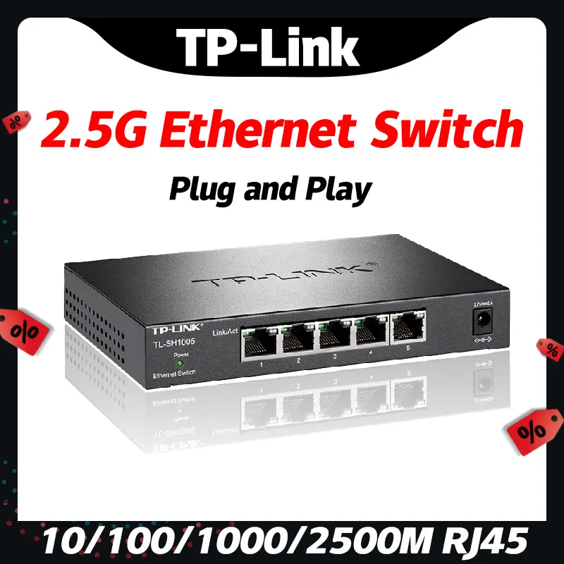 

Tp-link 5 Port Switch 2500mbps 2 5 Gigabit Splitter BASE-T Ethernet Mini TL-SH1005 Home Network Center Switch Plug and Play