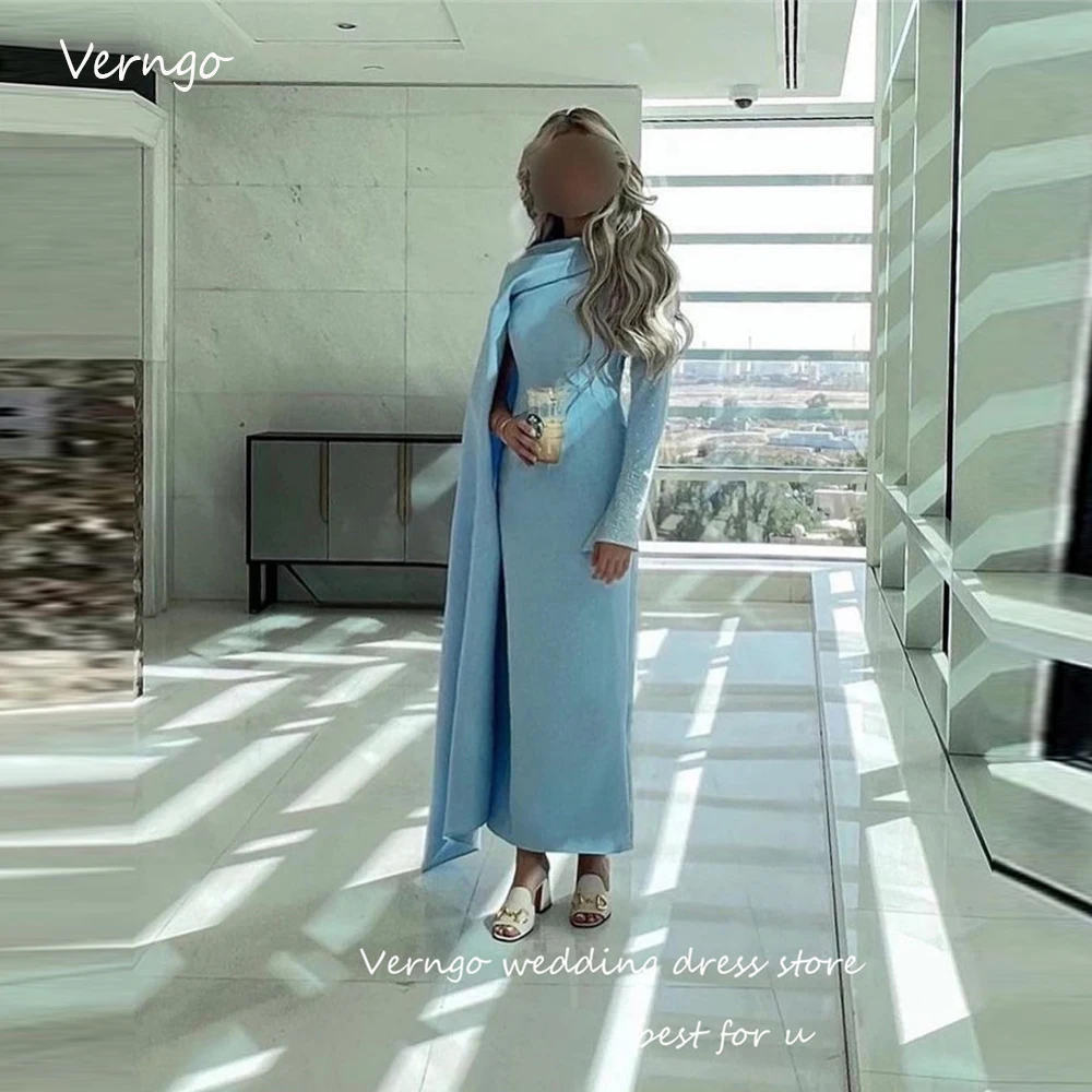 Verngo Sky Blue Stretch Satin Saudi Arabic Evening Party Dresses Long Sleeves Sheath Ankle Length Prom Gowns Formal Event 2023
Verngo Sky Blue Stretch Satin Saudi Arabic Evening Party Dresses Long Sleeves Sheath Ankle Length Prom Gowns Formal Event 2023
