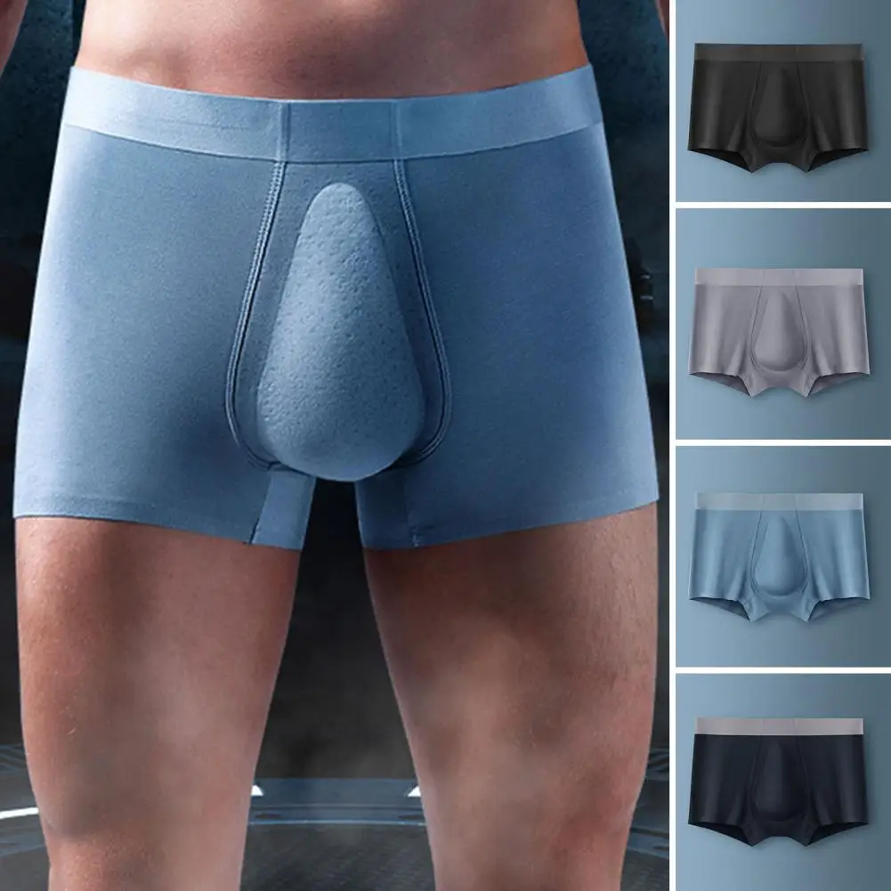

Men Boxer Briefs Slim Fit Boxers Seamless U Convex Men's Boxers Wide Waistband Breathable Moisture-wicking Underwear