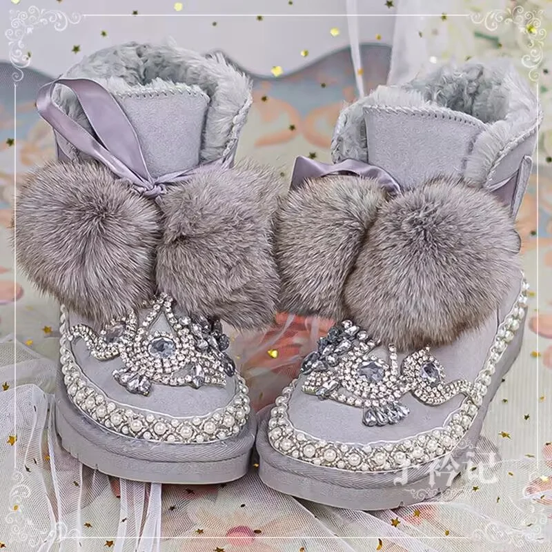 Rhinestone edging winter fashion all-in-one hand custom cashmere warm boots fur boots women's 35-40
Rhinestone edging winter fashion all-in-one hand custom cashmere warm boots fur boots women's 35-40