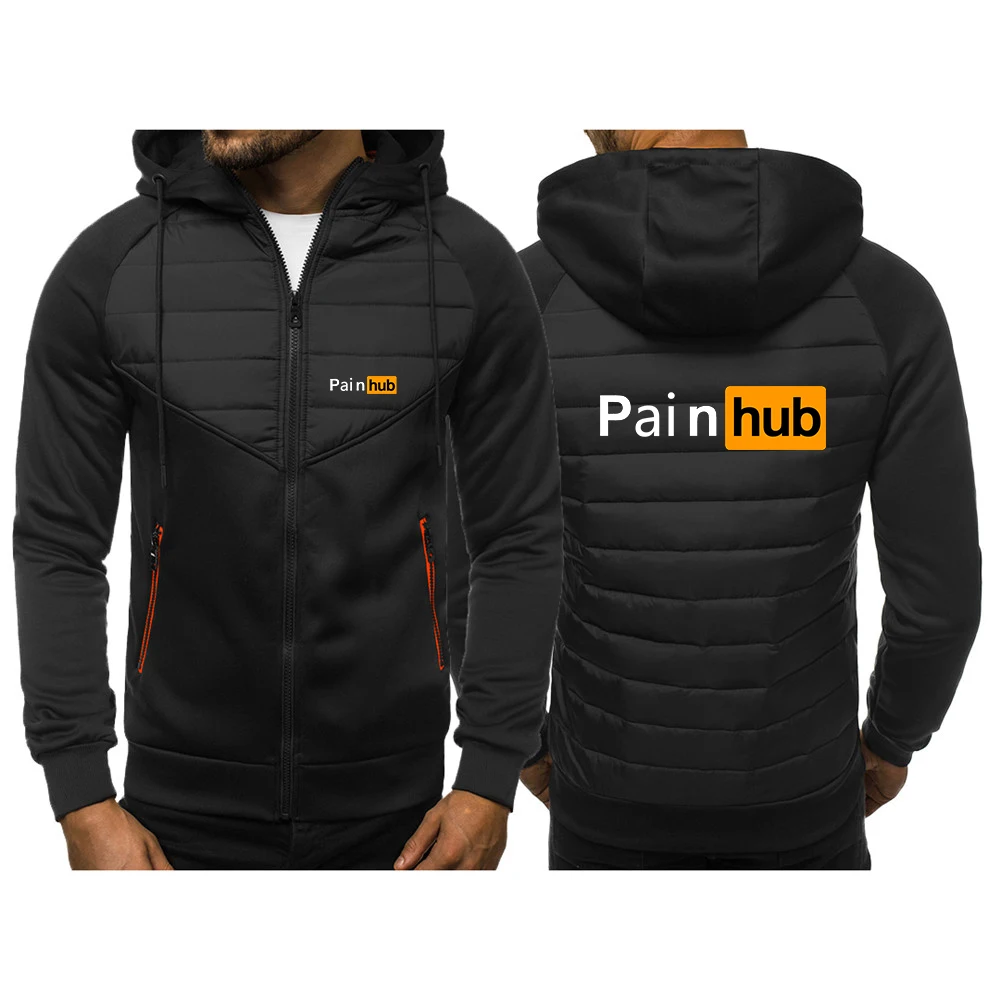 

2024 Painhub New Tri-color Hooded Spring and Autumn Men's Comfortable and Leisure Slim-fitted Long-sleeved Hooded Jacket with Zi