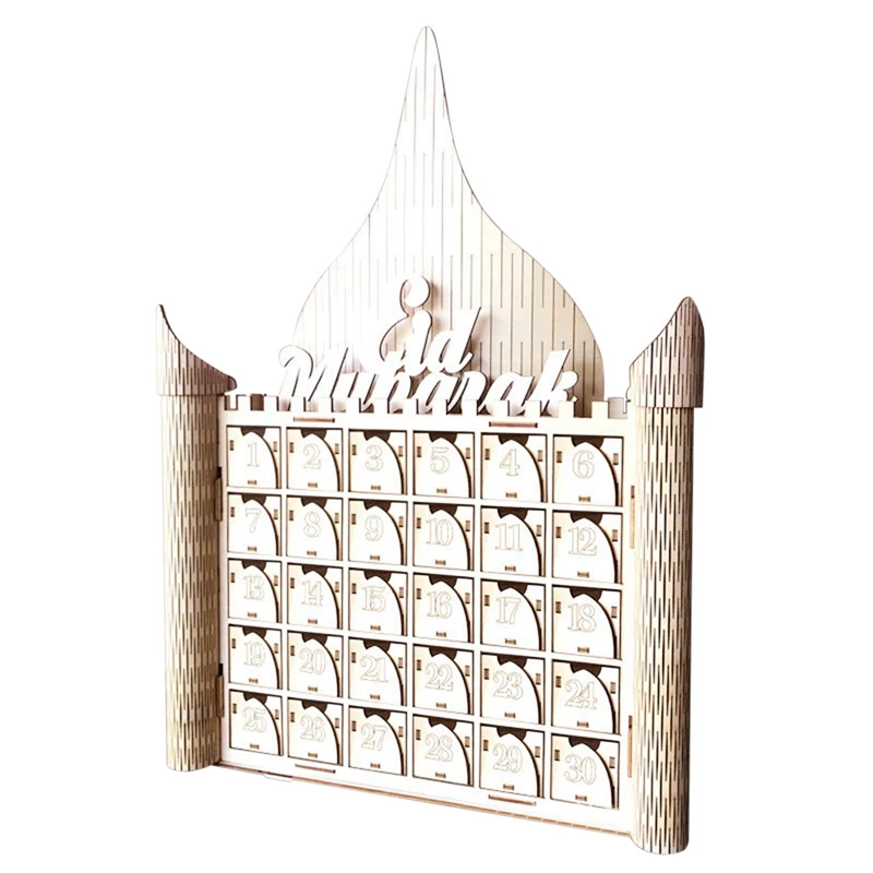 

DIY мусульманский дворец обратный отсчет календарь ИД Мубарак обратный отсчет украшение подарочная коробка украшение