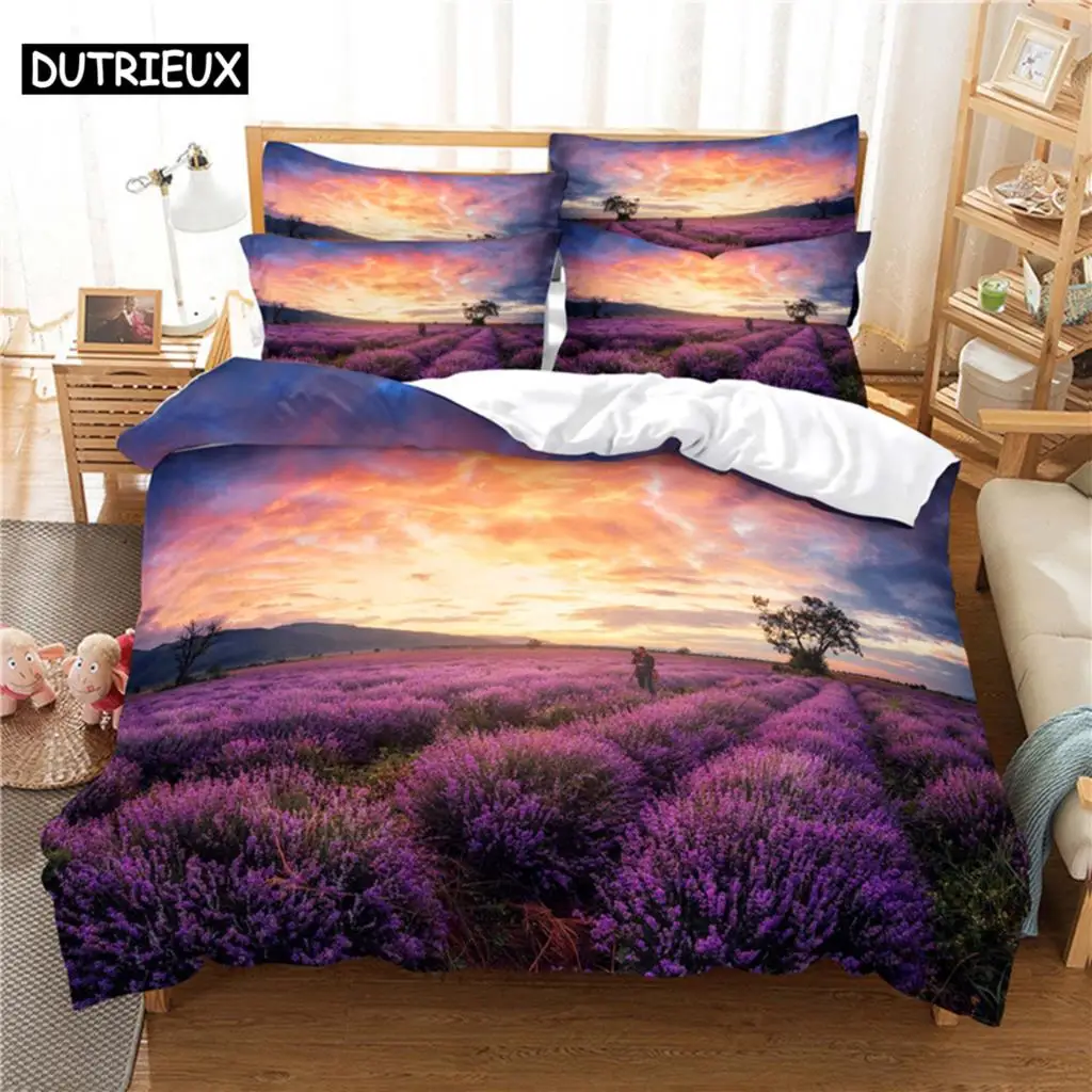 

Lavender Manor Bedding Set Duvet Cover Set 3d Bedding Digital Printing Bed Linen Queen Size Bedding Set Fashion Design