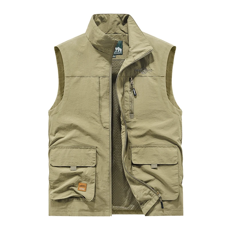 

2024 Summer New Men Waistcoat Outdoor Leisure Solid Color Vest Young Middle-aged Photography Fishing Casual Vest Jacket Male