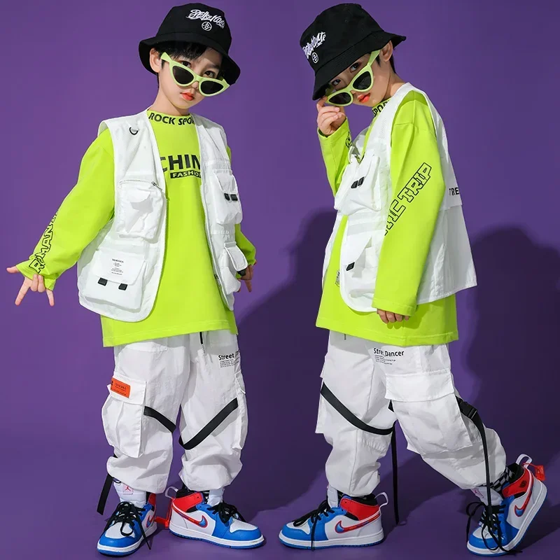 Outfit Modern Kids Hiphop Clothing Stage Wear Boys Hip Hop Dance Costumes White Suit Vest Tops Pants Jazz Performance
Outfit Modern Kids Hiphop Clothing Stage Wear Boys Hip Hop Dance Costumes White Suit Vest Tops Pants Jazz Performance