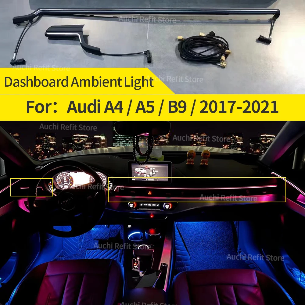 32 цвета Отделка приборной панели окружасветильник s для Audi A4 A5 B9 RS4 RS5 2017-2021 комплект для модернизации декоративного освещения салона автомобильной консоли
32 цвета Отделка приборной панели окружасветильник s для Audi A4 A5 B9 RS4 RS5 2017-2021 комплект для модернизации декоративного освещения салона автомобильной консоли