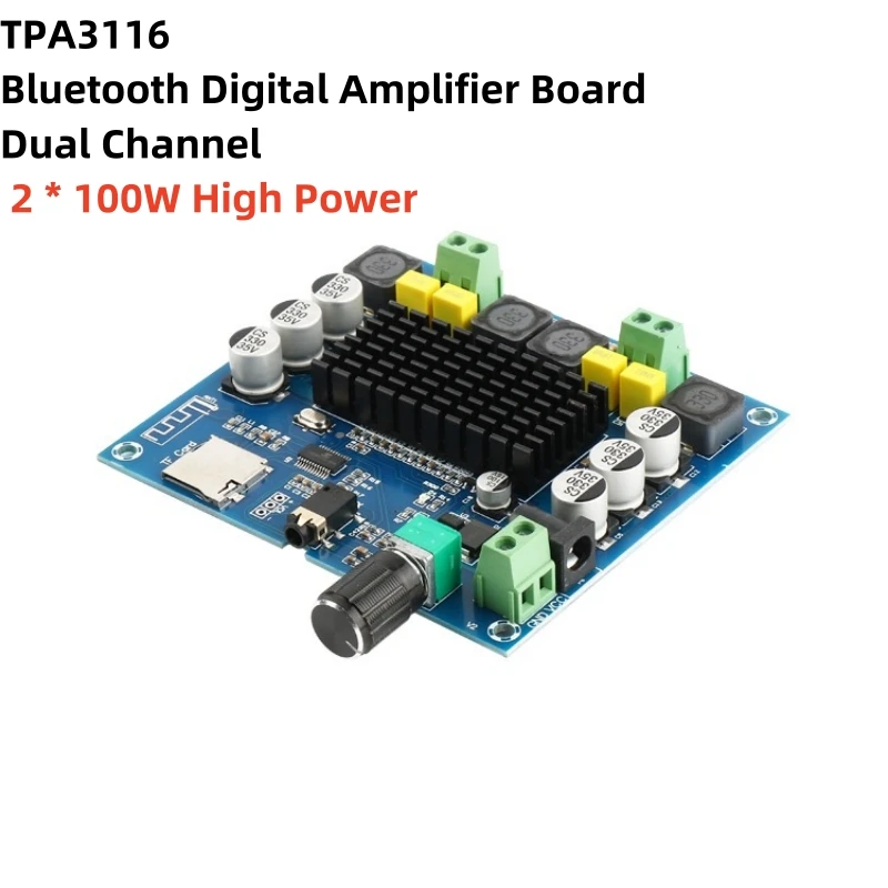 TPA3116 Bluetooth 5.0 Digital Amplifier Board Dual Channel 2 * 100W High Power TF Card AUX Input HIFI HD Audio Power Module
TPA3116 Bluetooth 5.0 Digital Amplifier Board Dual Channel 2 * 100W High Power TF Card AUX Input HIFI HD Audio Power Module