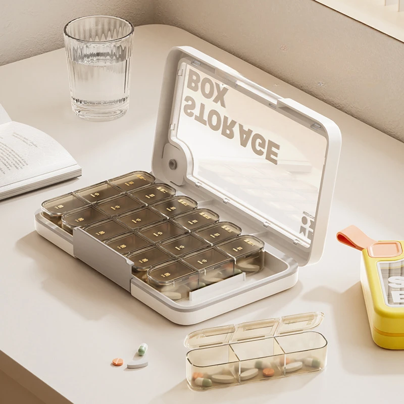 

Portable Medicine Box Packed with Small Pills and Medicine Storage Box for Seven Days A Week Morning Noon and Evening