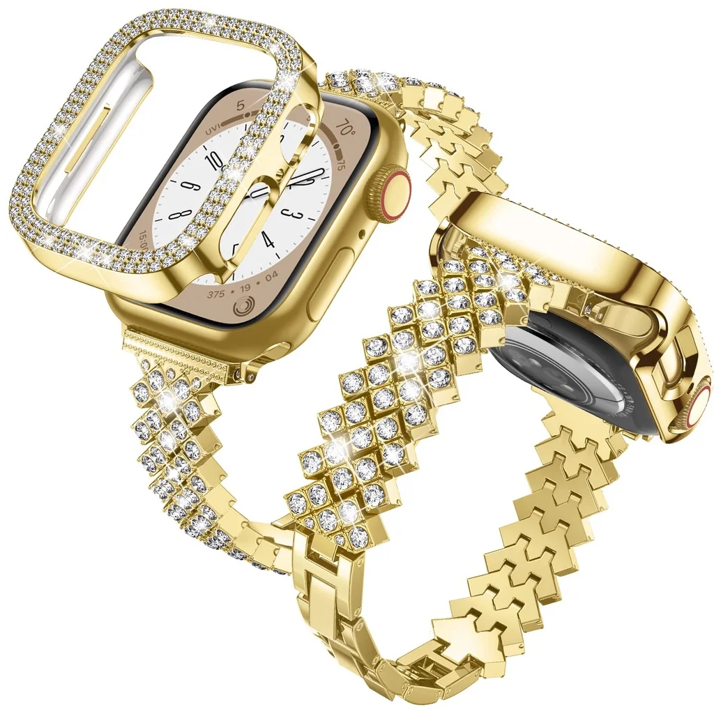 Diamond Case + Strap For Apple Watch Ultra 1 2 9 8 7 SE 49mm 45mm 44mm 40mm 41mm for iWatch 6 5 4 42mm 38mm Stainless Steel Band
Diamond Case + Strap For Apple Watch Ultra 1 2 9 8 7 SE 49mm 45mm 44mm 40mm 41mm for iWatch 6 5 4 42mm 38mm Stainless Steel Band