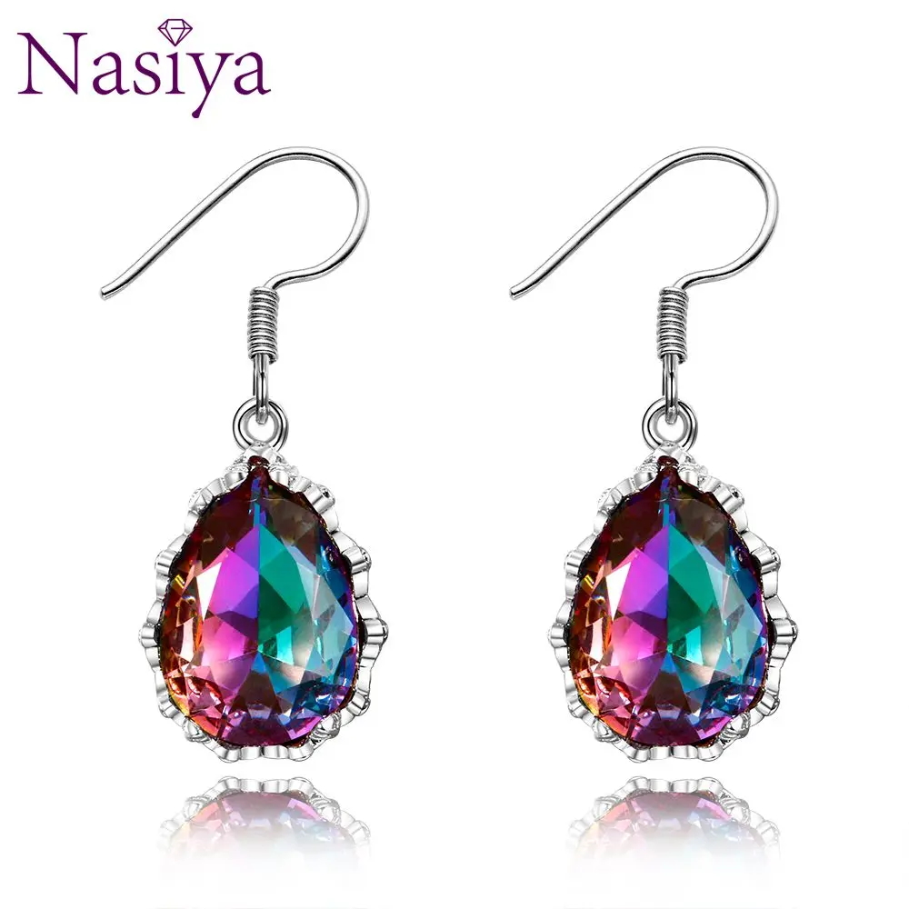 Earings Fashion Jewelry Silver Rainbow Topaz Water Drop Earrings For Women Christmas New Year Party Gifts Hot 
Earings Fashion Jewelry Silver Rainbow Topaz Water Drop Earrings For Women Christmas New Year Party Gifts Hot