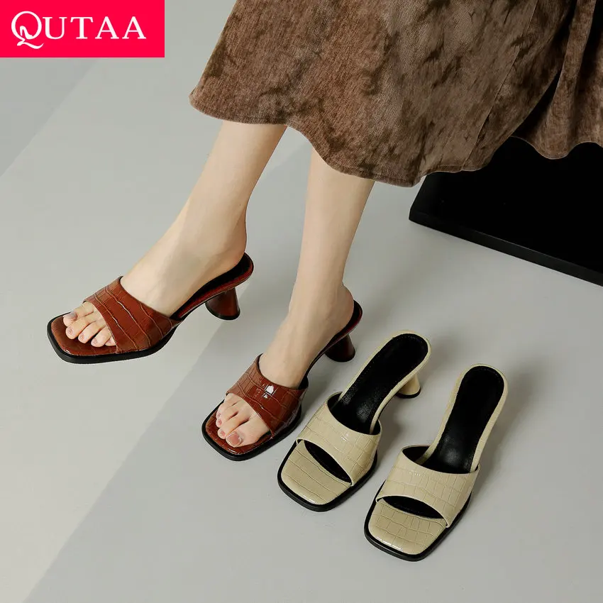 QUTAA 2024 Women High Heels Summer Sandals Sexy Genuine Leather Square Toe Party Shoes Woman Prom Pumps Slippers Size 34-39
QUTAA 2024 Women High Heels Summer Sandals Sexy Genuine Leather Square Toe Party Shoes Woman Prom Pumps Slippers Size 34-39