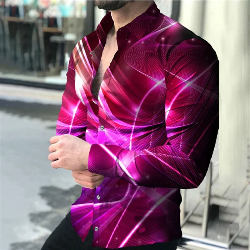 

Мужская модная роскошная дизайнерская рубашка, розовая, красная, синяя, с рисунком HD, новый стиль 2024, горячая распродажа, мягкая и удобная