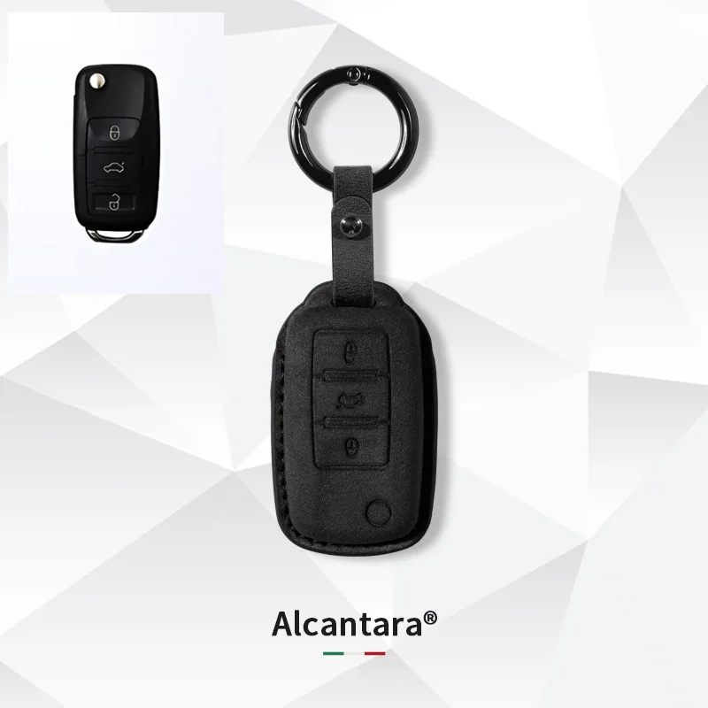 

Alcantara Car Key Case Cover For VW Volkswagen Polo Tiguan Passat B5 B6 B7 Golf MK Jetta Skoda Kodiaq Superb Octavia Seat Etc