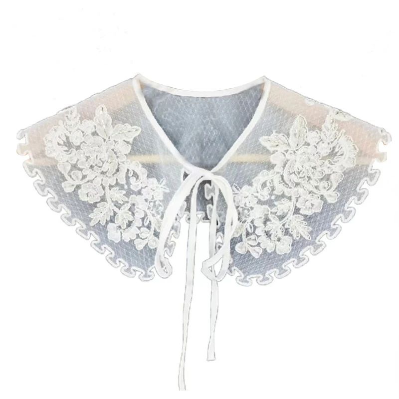 

Women Detachable Collar Hanfu Cloud Shoulder Warp Collar Embroidery Collar Neckline Vintage Hanfu Decorative Collar