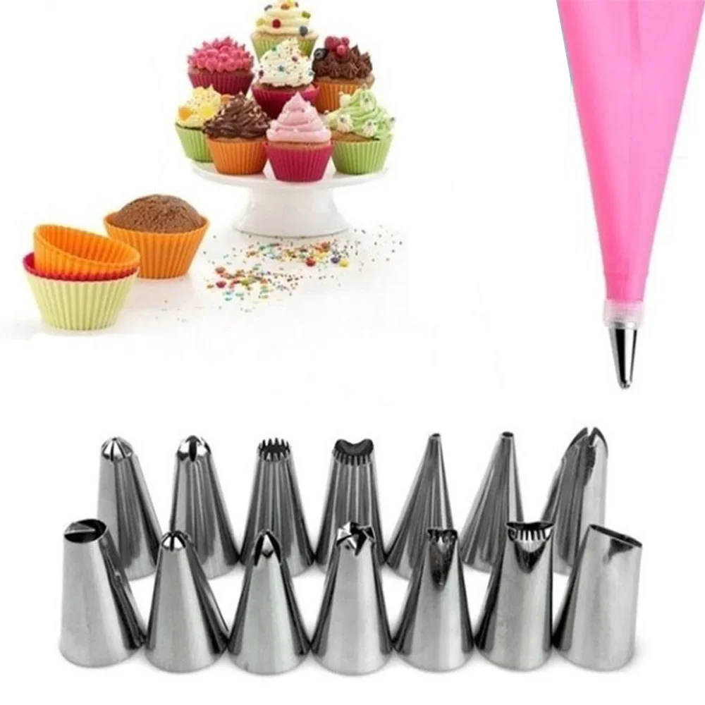 

50PCS Cake Decorating Tools Reusable Silicone Pastry Bag Stainless Steel Cake Nozzle Icing Piping Nozzles Pastry Set