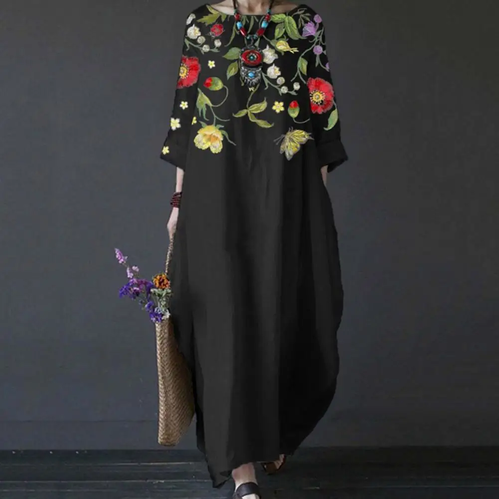 Retro Dress Comfortable Casual Dress Large Hem Women Spring Autumn Loose Beach Long Sundress Classic for Office
Retro Dress Comfortable Casual Dress Large Hem Women Spring Autumn Loose Beach Long Sundress Classic for Office