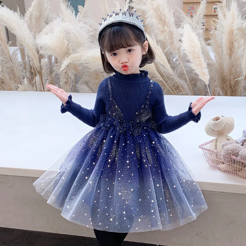 Girls' Autumn Long-Sleeved Sweater Sequined Princess Mesh Gradient Dress Knitted Wooden Ear Children Shirt
Girls' Autumn Long-Sleeved Sweater Sequined Princess Mesh Gradient Dress Knitted Wooden Ear Children Shirt