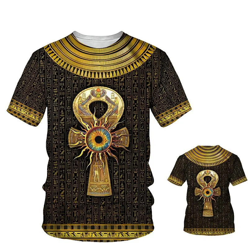 

Ancient Horus Egyptian God 3d Printing T-shirt For Men Pharaoh Totem Trend Round Collar High-quality Quick Dry Sports Top Tee