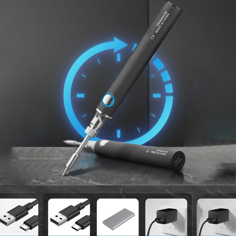 

Wireless Soldering Iron Kits USB Rechargeable Portable Wireless Soldering Iron 3 Temperature Adjustment Soldering Iron