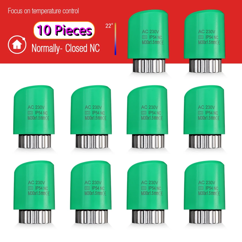 10 Pieces 230V Normally Open / Normally Closed Electric Thermal Actuator for Manifold Underfloor Heating Valve
10 Pieces 230V Normally Open / Normally Closed Electric Thermal Actuator for Manifold Underfloor Heating Valve
