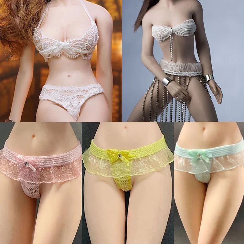 

1/6 Scale Women Soldier Sexy Lace Lingerie Underwear Briefs Bra Panties Thong Clothes Model for 12'' PH UD JO Action Figure Body