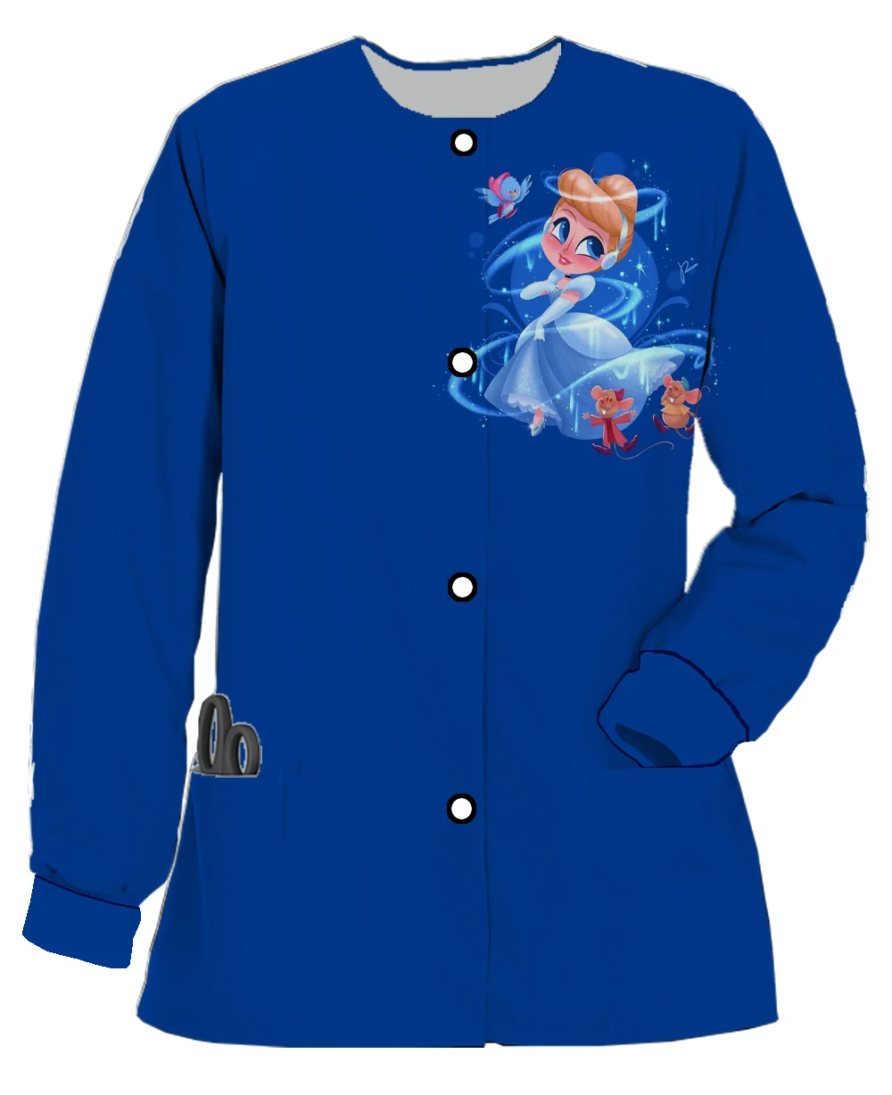 New Disney Princess Cinderella Ladies Hospital Round Neck Long Sleeve Coat Printed Pocket Scrub Jacket Nurse Coat Tops
New Disney Princess Cinderella Ladies Hospital Round Neck Long Sleeve Coat Printed Pocket Scrub Jacket Nurse Coat Tops