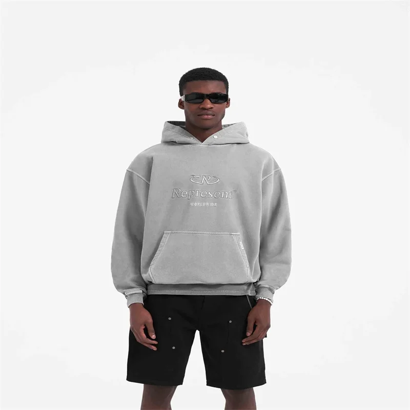 Spring and Autumn Street Fashion Casual Embroidery R High Quality Version Hoodie Men's High Quality Washed Sport Coat
Spring and Autumn Street Fashion Casual Embroidery R High Quality Version Hoodie Men's High Quality Washed Sport Coat