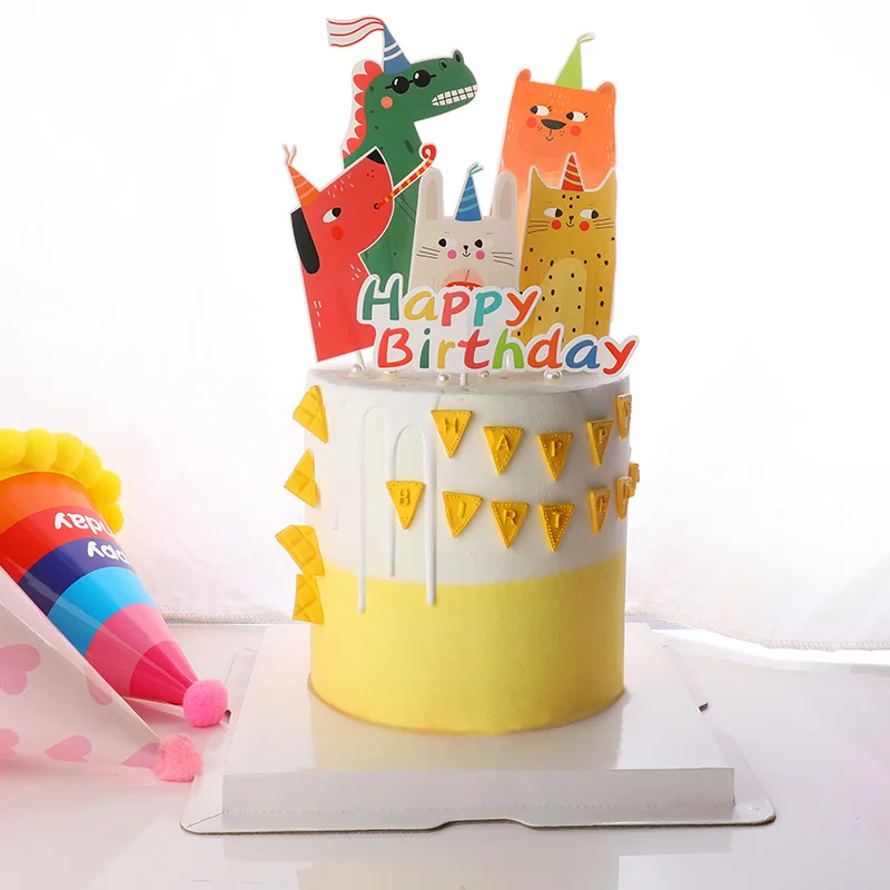 Cartoon animal happy birthday cake topper christening for children cake decoration accessories tools
Cartoon animal happy birthday cake topper christening for children cake decoration accessories tools