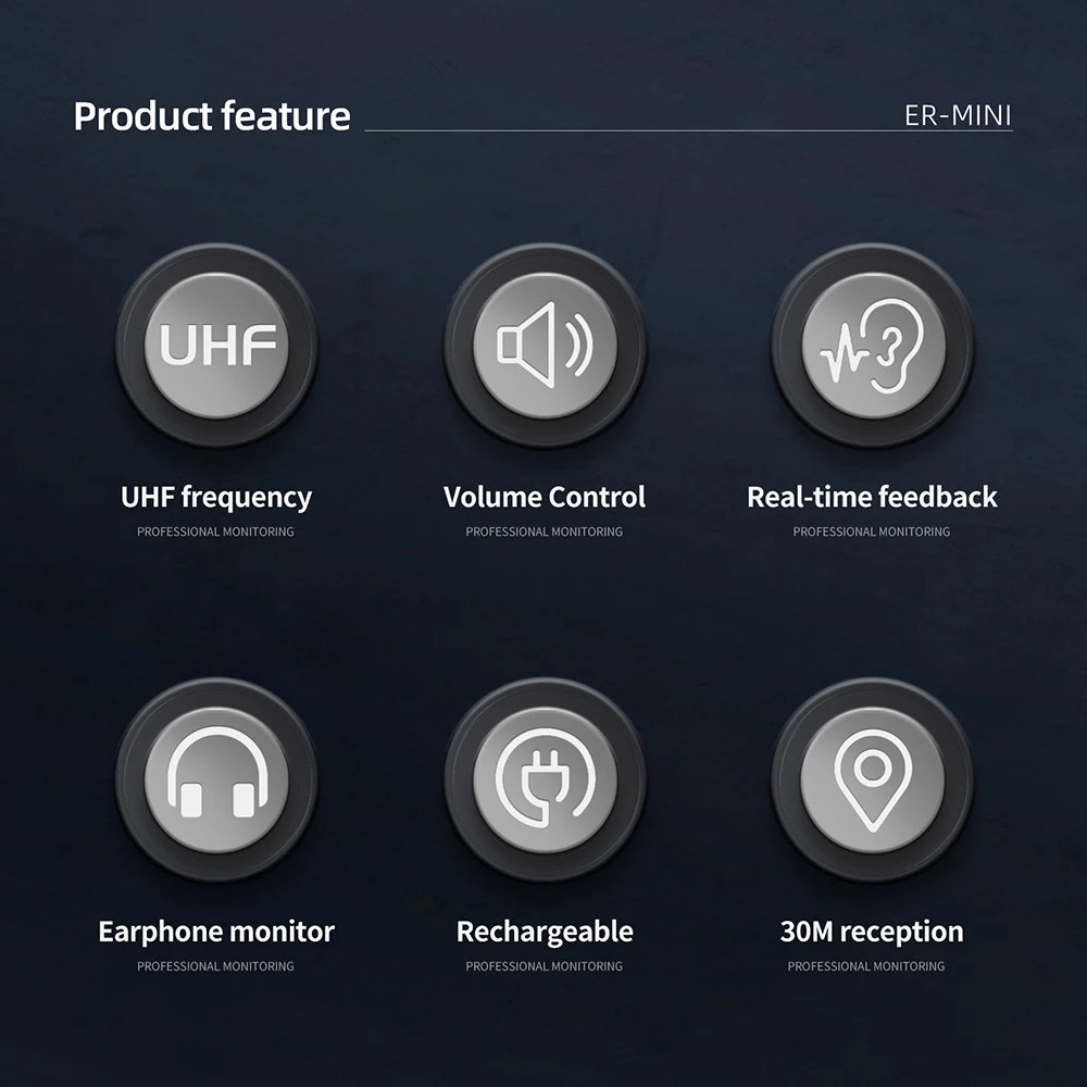 Wireless In-Ear Monitor System Uhf Iem Audio-Mini Uhf Rechargeable For Music Audio Monitoring Live Broadcast 5