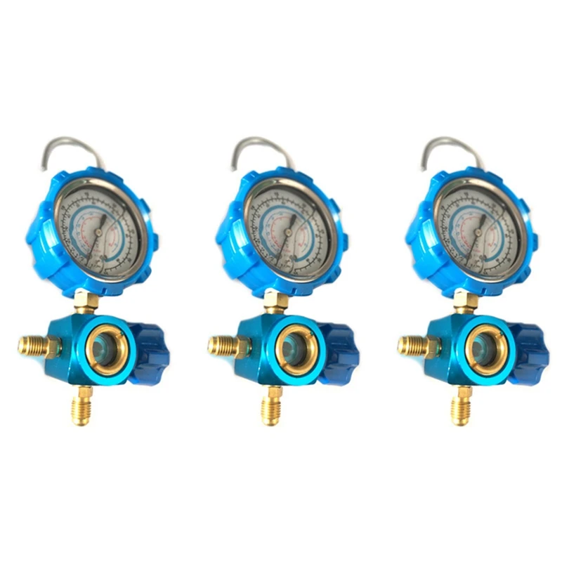 3X R410A R22 R134A Refrigerant High/Low Pressure Gauge 1/4 Auto Air Conditioning Refrigerant Pressure Gauge Tool Blue 
3X R410A R22 R134A Refrigerant High/Low Pressure Gauge 1/4 Auto Air Conditioning Refrigerant Pressure Gauge Tool Blue