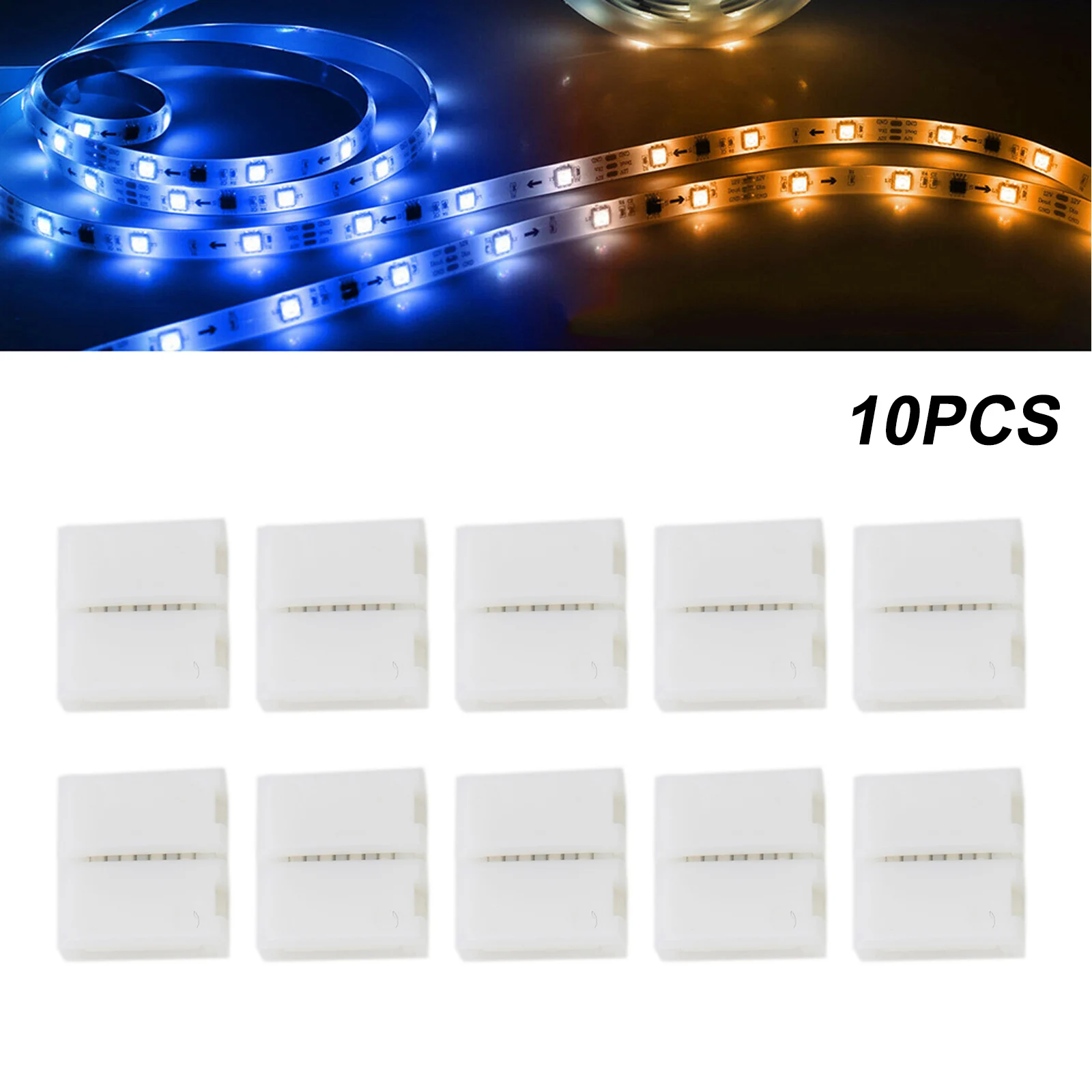 Hassle Free Installation with 10 PCS LED Strip Solderless Connector, Compatible with 5050/3528 RGB Strip, Reliable Performance
Hassle Free Installation with 10 PCS LED Strip Solderless Connector, Compatible with 5050/3528 RGB Strip, Reliable Performance