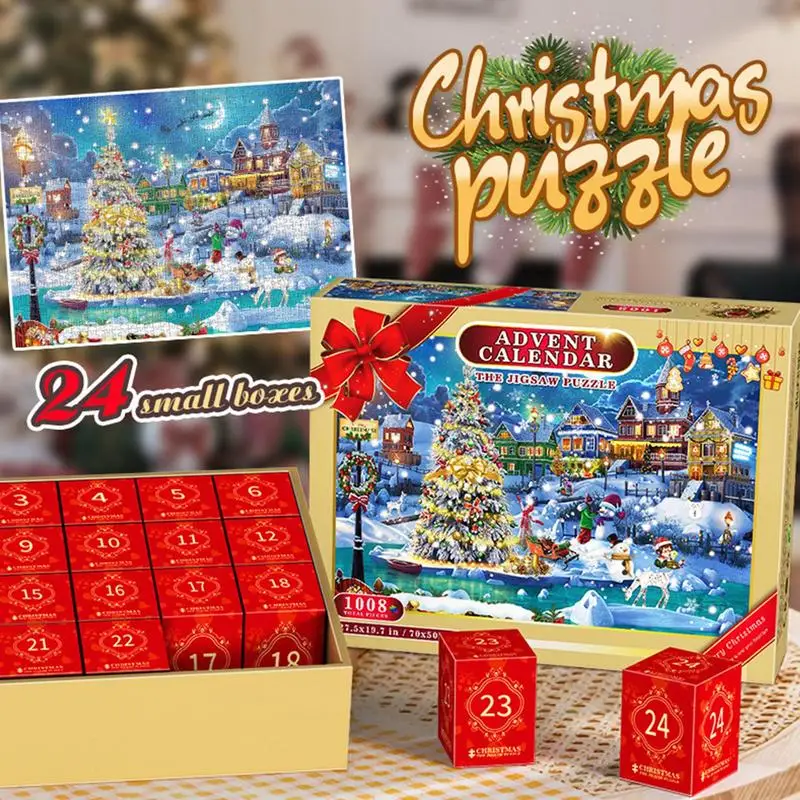 

Christmas Advent Calendar 2023 Jigsaw Puzzle Set Blind Box 24 Days Countdown Christmas Party Surprise Gifts For Kids Boys Girls