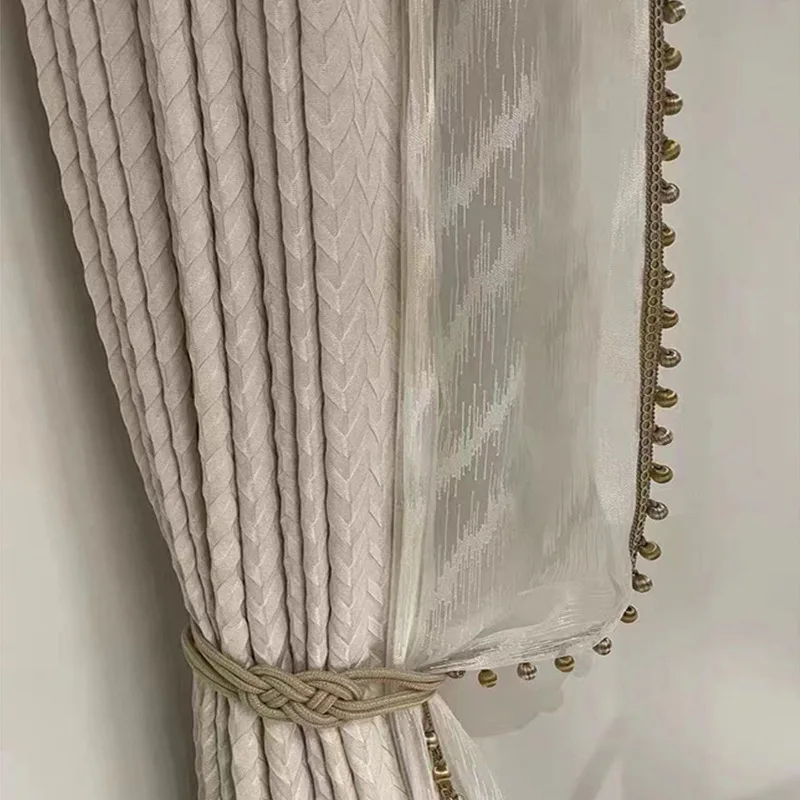 Modern French Romantic Luxury Curtains for Living Room Bedroom Jacquard Cotton Linen Blackout Curtains Sheer Tassel Tulle Custom
Modern French Romantic Luxury Curtains for Living Room Bedroom Jacquard Cotton Linen Blackout Curtains Sheer Tassel Tulle Custom