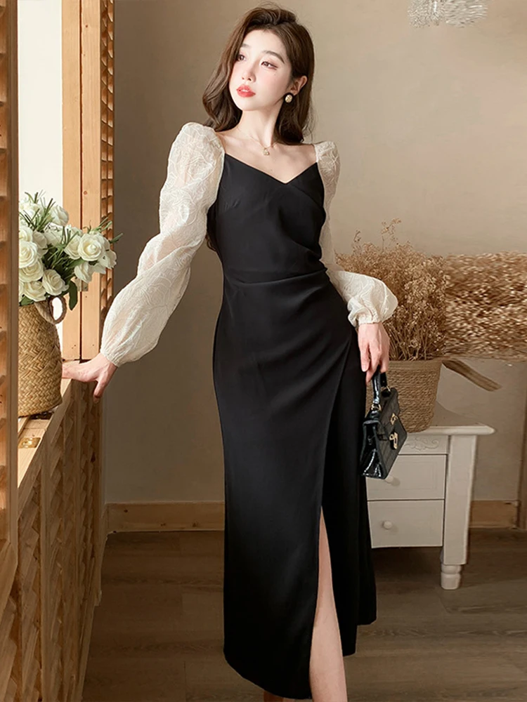 Spring Autumn Irregular Long Formal Occasion Dress Women Ladies Clothes Elegant V-Neck Slit Midi Prom Robe Femme Mujer Vestidos
Spring Autumn Irregular Long Formal Occasion Dress Women Ladies Clothes Elegant V-Neck Slit Midi Prom Robe Femme Mujer Vestidos
