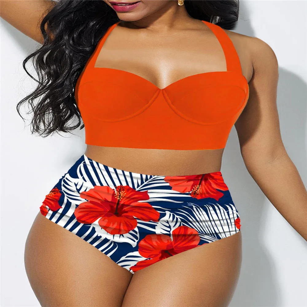 European and American Sexy New Swimwear Women's Sexy Print Large Bikini Split Swimwear Bikini for Girl Swimsuit
European and American Sexy New Swimwear Women's Sexy Print Large Bikini Split Swimwear Bikini for Girl Swimsuit
