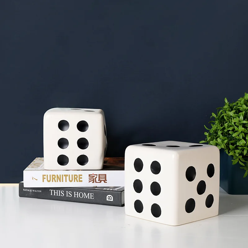 Creative Black and White Ceramic Dice Crafts Bookcase Tabletop Decoration Abstract Art Square Dice Store Living Room Decoration
Creative Black and White Ceramic Dice Crafts Bookcase Tabletop Decoration Abstract Art Square Dice Store Living Room Decoration