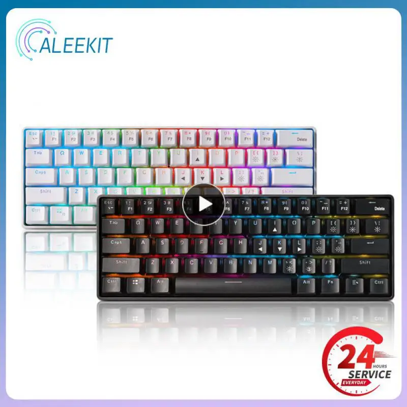 

SK61 61 Key Mechanical Keyboard USB Wired LED Backlit Axis Gaming Mechanical Keyboard Gateron Optical Switches For Desktop