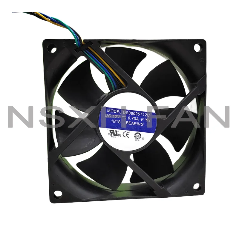 

8025 8cm fan 4-wire Ball DS08025T12U 12V 0.70a 4Pin PWM Cooling Fan 8cm 80X80X25mm New Genuine