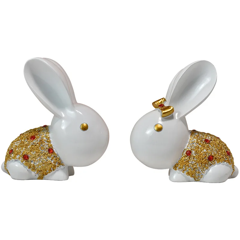 1 пара (2 шт.) скульптура в виде симпатичного кролика, украшение для дома, настольная статуя в виде животного для книжного шкафа, украшения для шкафа 
1 пара (2 шт.) скульптура в виде симпатичного кролика, украшение для дома, настольная статуя в виде животного для книжного шкафа, украшения для шкафа