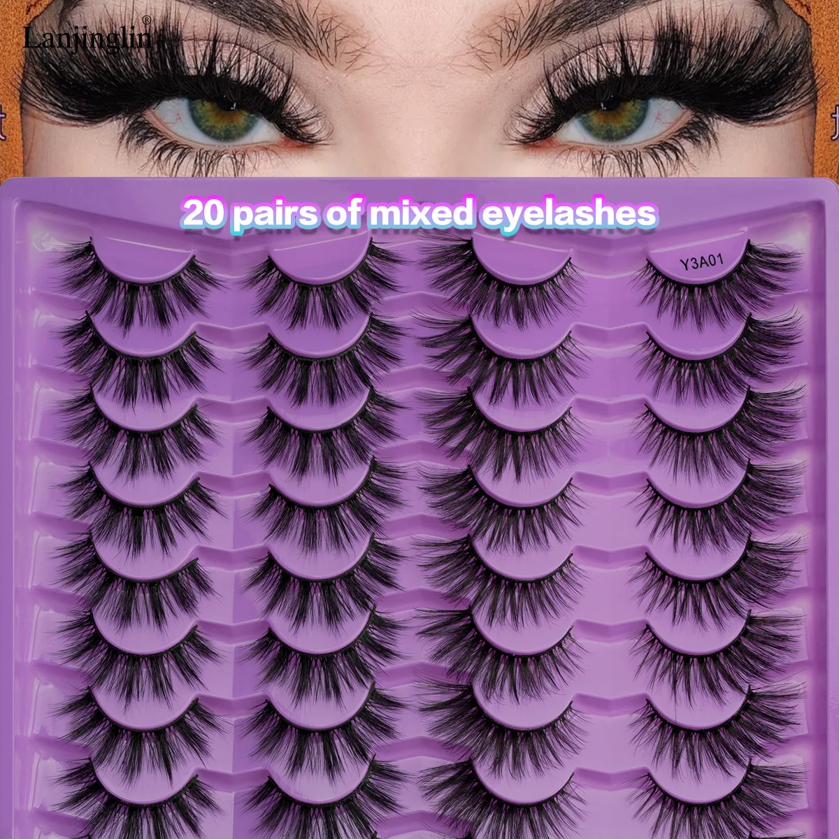 3/20/21Pairs False Eyelashes Wispy Lashes Dramatic Thick Fake Eyelashes Faux 3D Mink Fluffy Strip False Lashes Pack Makeup Tools 1 S5696199a0c4e4a968fed29111a3d6c7bM