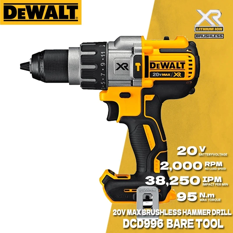 

DEWALT Brushless Cordless Hammer Drill/Driver DCD996 20V Flexvolt Advantage Ice Electric Impact Drill Dewalt Power Tools DCD996B