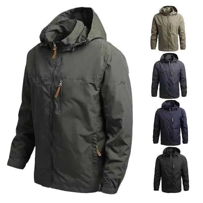 

Men Windbreaker Retro Field Jackets Outerwear Mens Tactical Waterproof Pilot Coat Hoodie Men Hunting Army Clothes